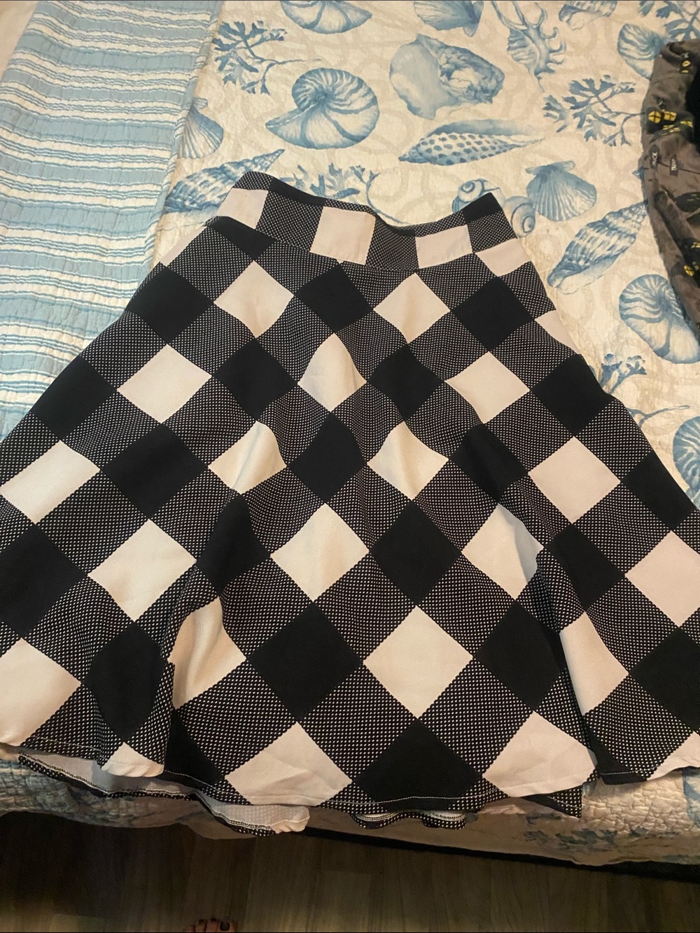 Unique Vintage Black and White Circle Skirt